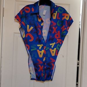 Printed V Alphabet Shirt